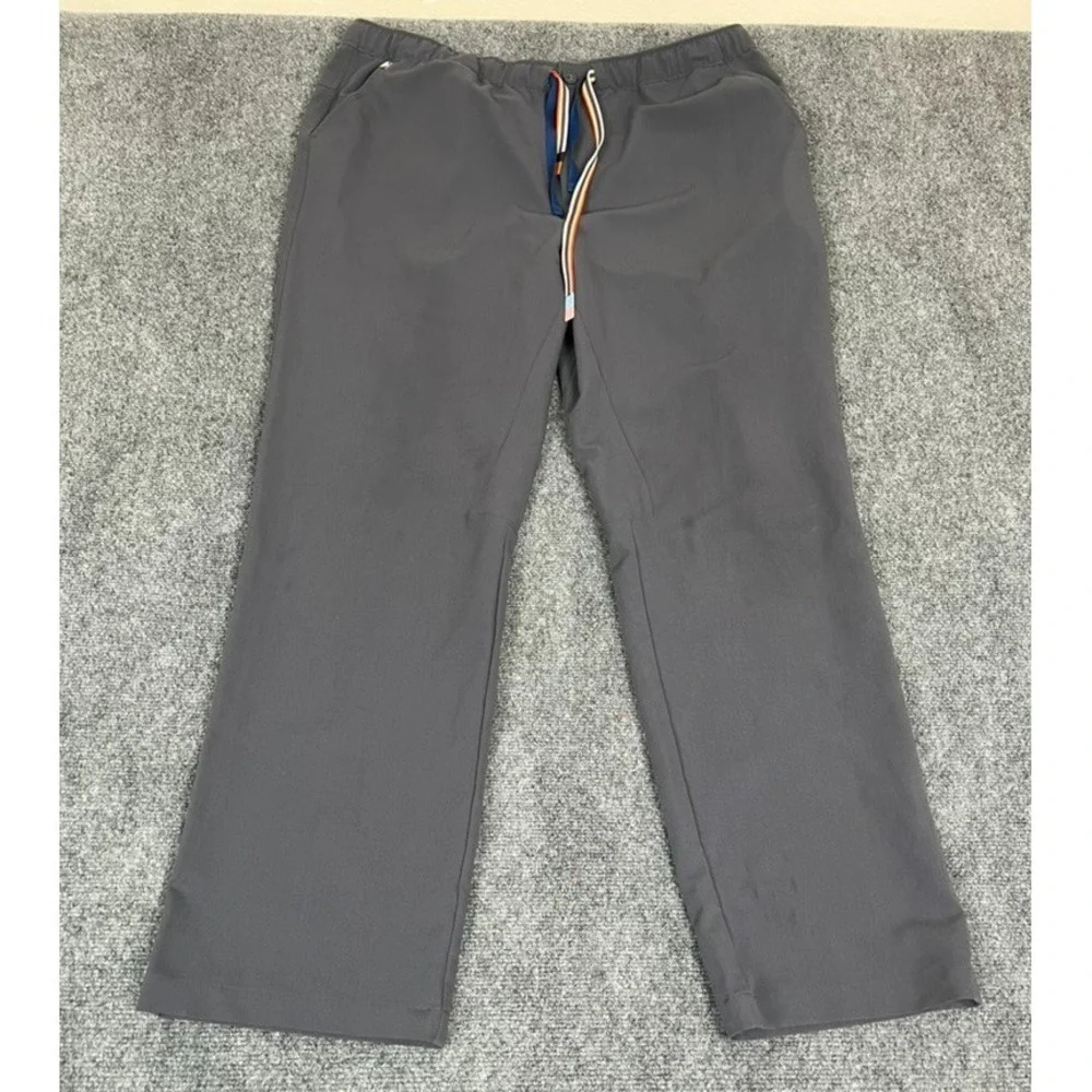 Figs Technical Collection Men's Gray Polyester/Rayon‎ High Rise Pants Size XXL